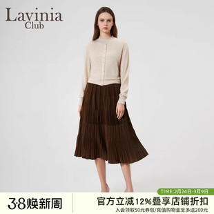 Lavinia气质通勤羊毛针织开衫女秋冬新款小香风长袖外搭上衣