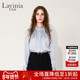 女秋2025新款 Lavinia蓝色木耳边立领长袖 衬衫 职场通勤衬衣J55C111