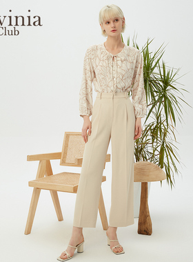 Lavinia阔腿裤女春秋新款显瘦垂感直筒裤职场通勤西装裤R31K105