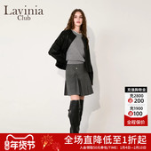 Lavinia2025秋新款 时尚 百搭休闲百褶裙高腰A字miu系半身裙J55Q104