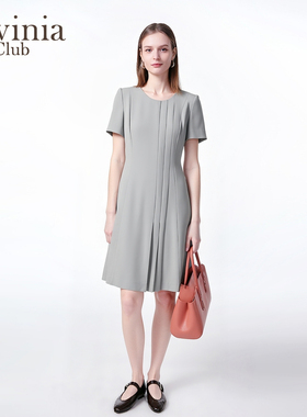 Lavinia气质圆领a字版型连衣裙女2025夏新款时尚收腰显瘦B53L138
