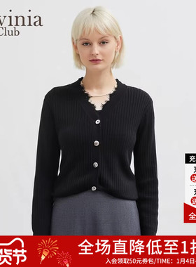Lavinia冬新款时尚休闲小香风通勤气质针织开衫外套女O47Z117