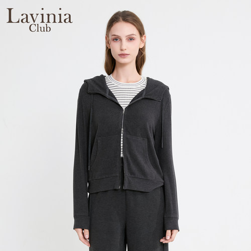 Lavinia连帽针织开衫女宽松冬款