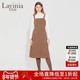 时尚 Lavinia方领无袖 连衣裙女春秋新款 百搭A字束腰显瘦背带裙