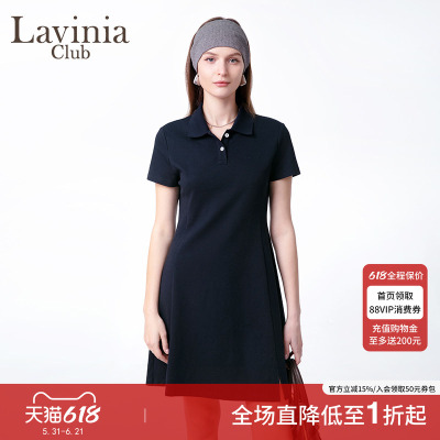 Lavinia连衣裙夏季短袖POLO衫翻领运动收腰显瘦网球裙F53L117