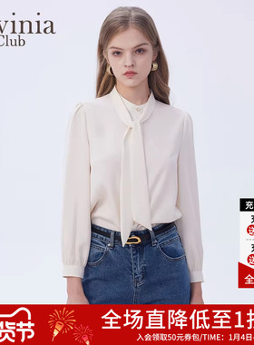 【商场同款】Lavinia温柔飘带领衬衫女春秋款流行衬衣Q41C110