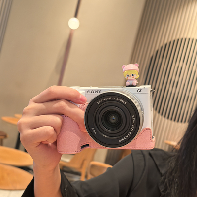 索尼ZVE10二代保护套zve10k相机包皮套A6400底座A7C2皮壳a7m4配件