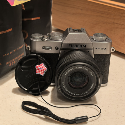 卡通镜头盖防丢绳适用于富士xm5xs20xt50x100vixt30三代15-45佳能