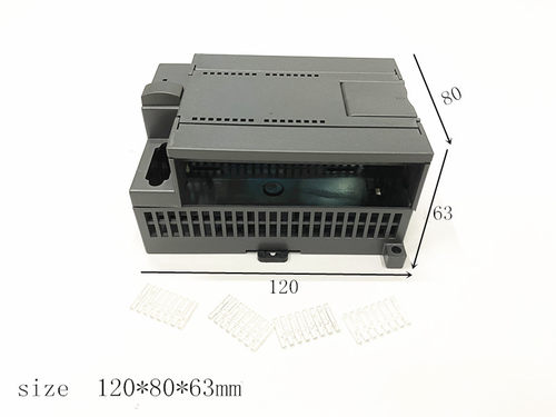 阻燃PLC外壳电气机壳西门子cpu224cn导轨工控扩展模块盒120x80x63