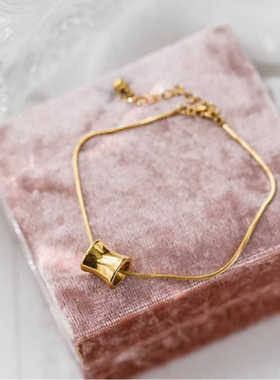 日韩新款小巧冷淡风金色钛钢路路通手链 ins时尚甜美气质手饰百搭