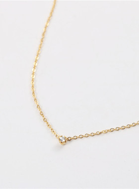 日韩时尚小巧气质ins简约小钻裸钻钛钢镀18K金项链短款锁骨链春夏