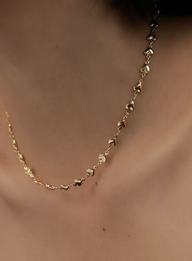 韩国权志龙同款爱心钛钢镀金项链时尚简约宋妍霏锁骨链百搭素链女