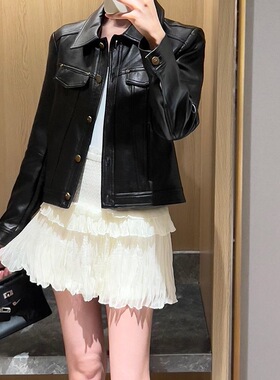 拼接设计感短裙小个子甜美气质裙子2025秋季新款白色蛋糕半身裙