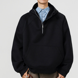 1w件+420g华棉2026春款拼螺纹半拉链套头卫衣无影墙WY606P45，男装卫衣，电商A030