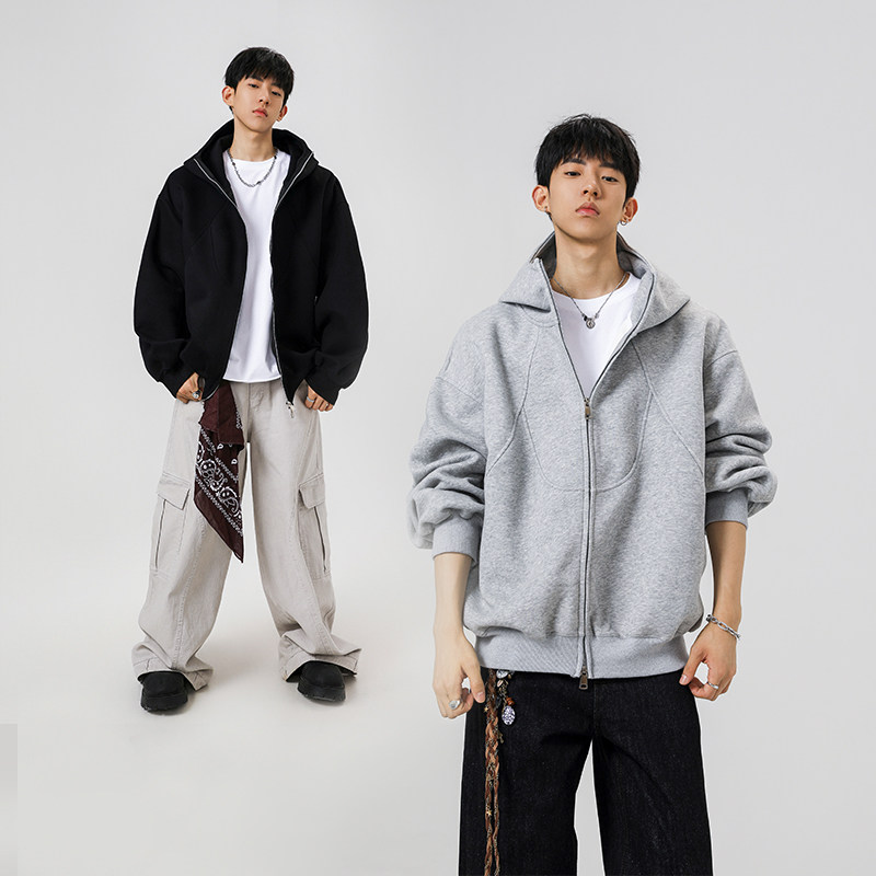 5k件+400g华棉2026春款结构线连帽卫衣外套无影墙WY605特P38，女装短外套，电商A030