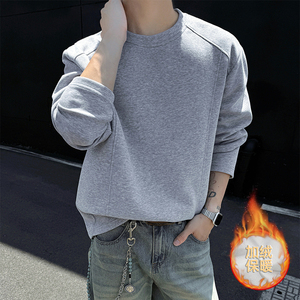 2026春款加绒解构拼接长袖T恤男百搭打底上衣 高街 T2596-JR P24,男装T恤,电商A030