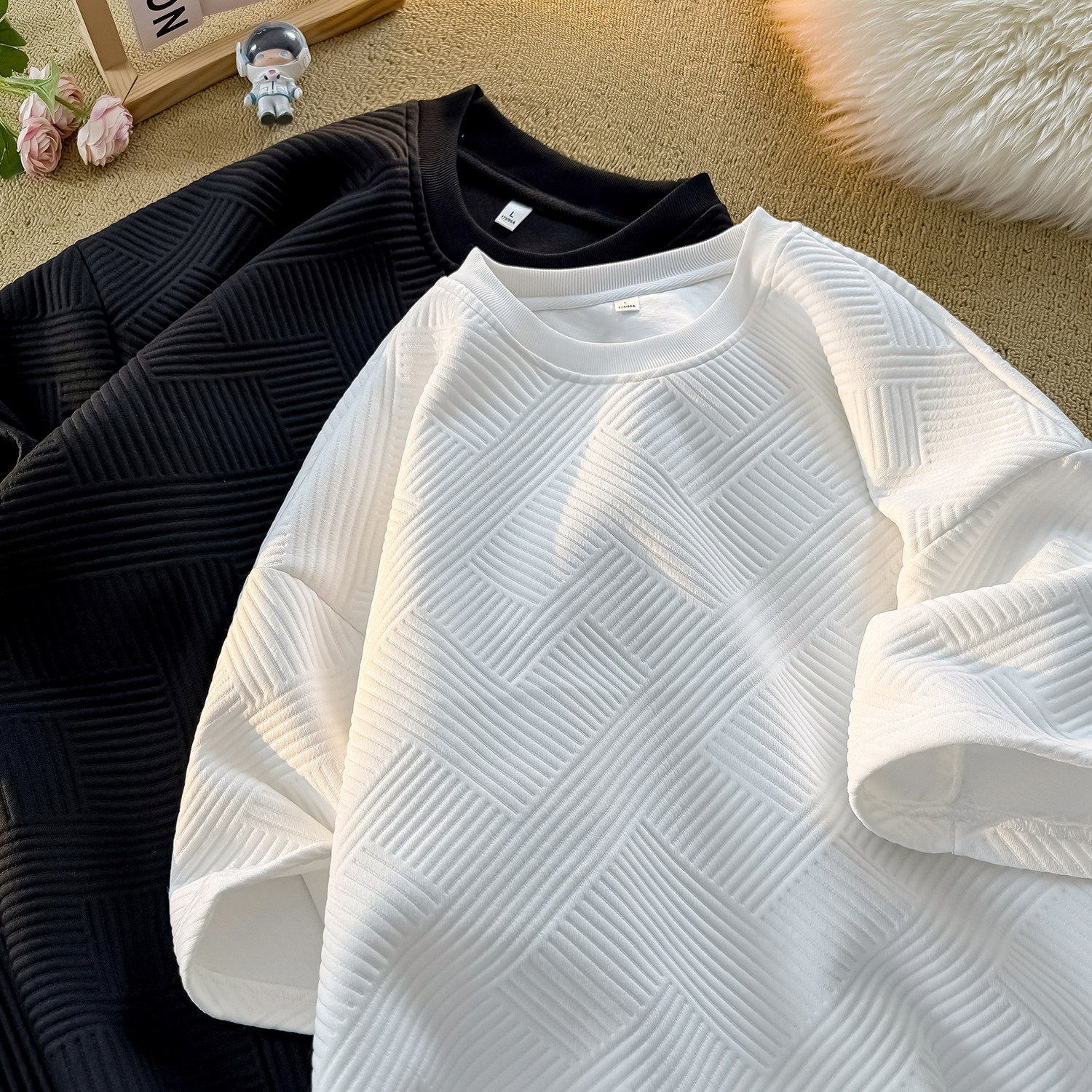 5千件提花270g2026春款纯色提花圆领短袖t恤半袖体恤T2539P10，男装T恤，电商A030