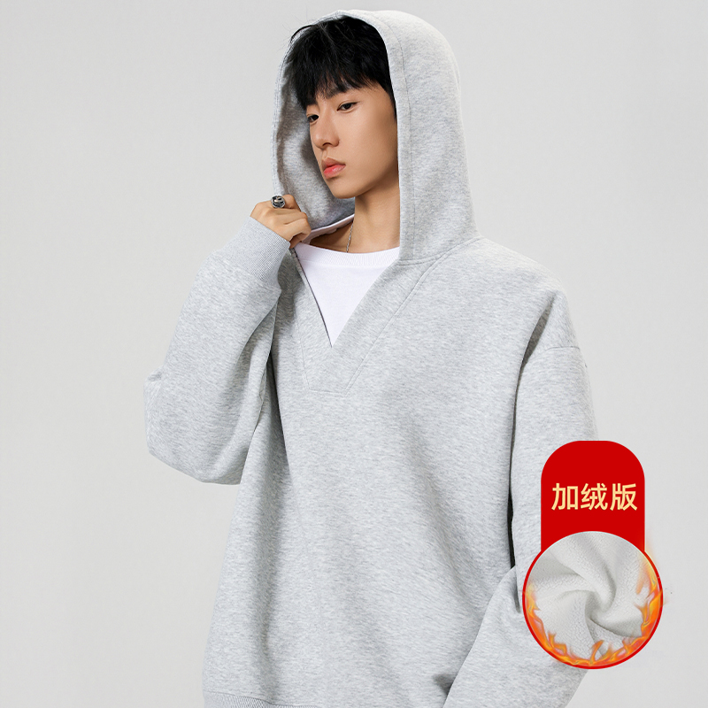 2000件+350g加绒款秋冬拼接假两件套头卫衣无影墙WY610-JRP50，男装卫衣，电商A030