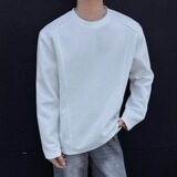 潮牌美式解构拼接长袖T恤男2025秋新款百搭打底套头上衣T2596P18，男装T恤，电商A030