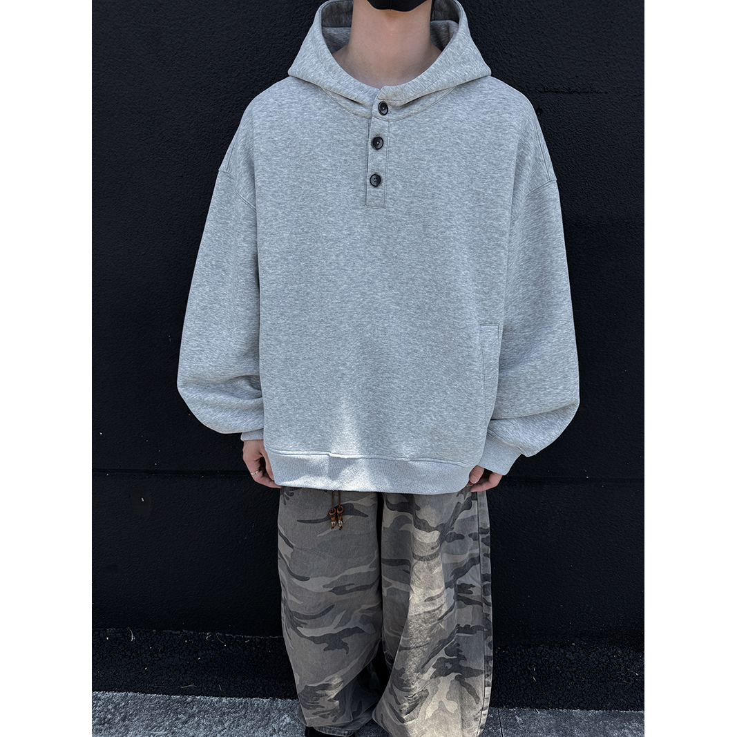 套头高街连帽卫衣内搭潮牌高级感外套衫秋新款扣子2025WY609P45，女装短外套，电商A030