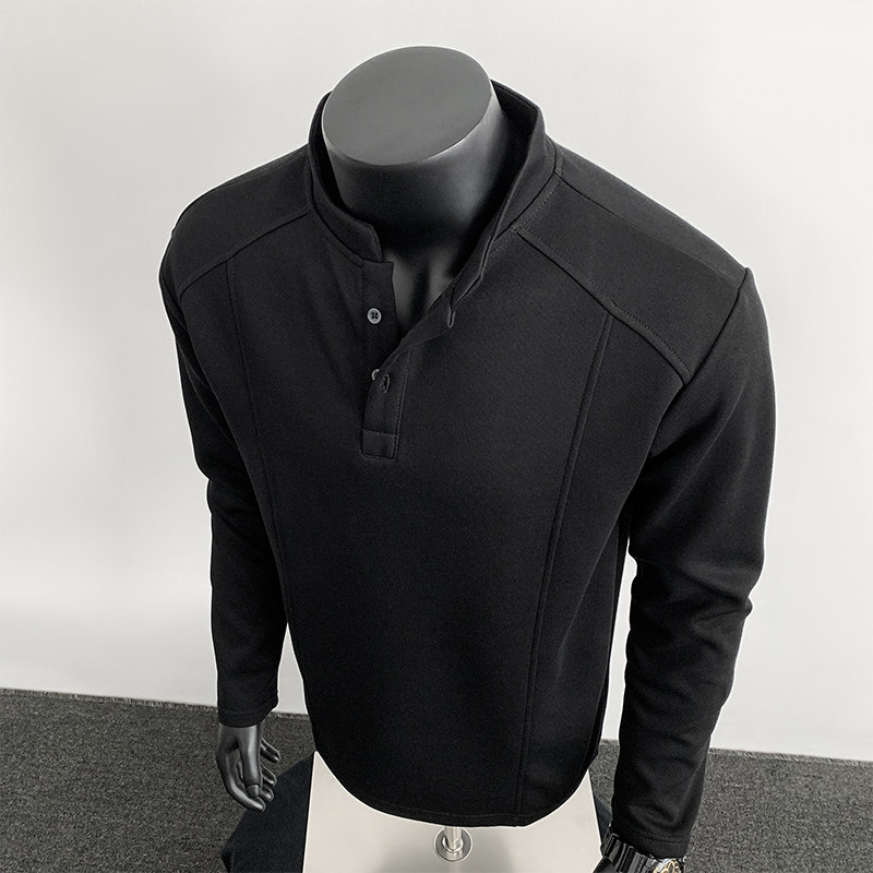 5W件+280g2026春款重磅华棉亨利领长袖T恤人台模特T2595P19，男装T恤，电商A030