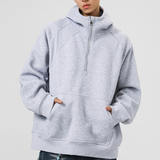 1w件+420g华棉2026春款拼螺纹半拉链套头卫衣无影墙WY606P45，男装卫衣，电商A030