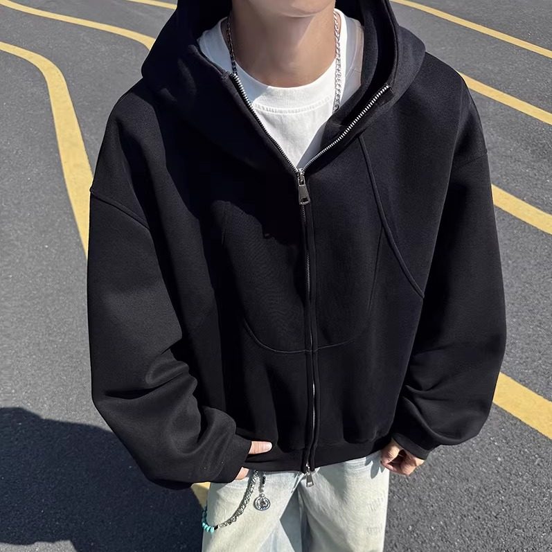 5k件+400g华棉2026春款结构线连帽卫衣外套高街WY605特P38，女装短外套，电商A030