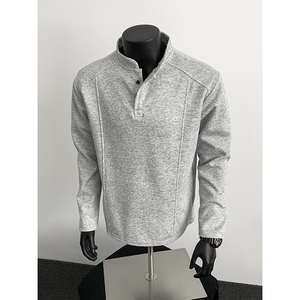 2026春款 280g 重磅竖领亨利领长袖T恤黑人假模 T2595 P19,男装T恤,电商A030