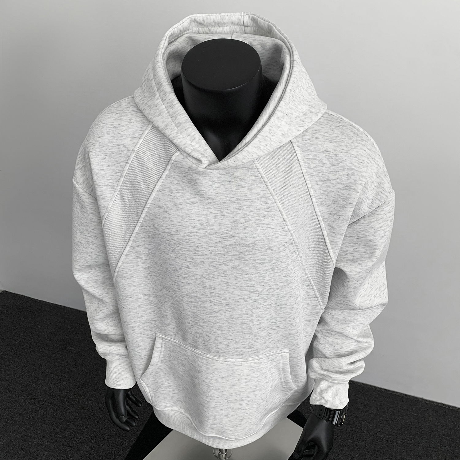 6w件+330g秋新款男潮牌套头连帽卫衣黑色假模WY617P32，男装卫衣，电商A030