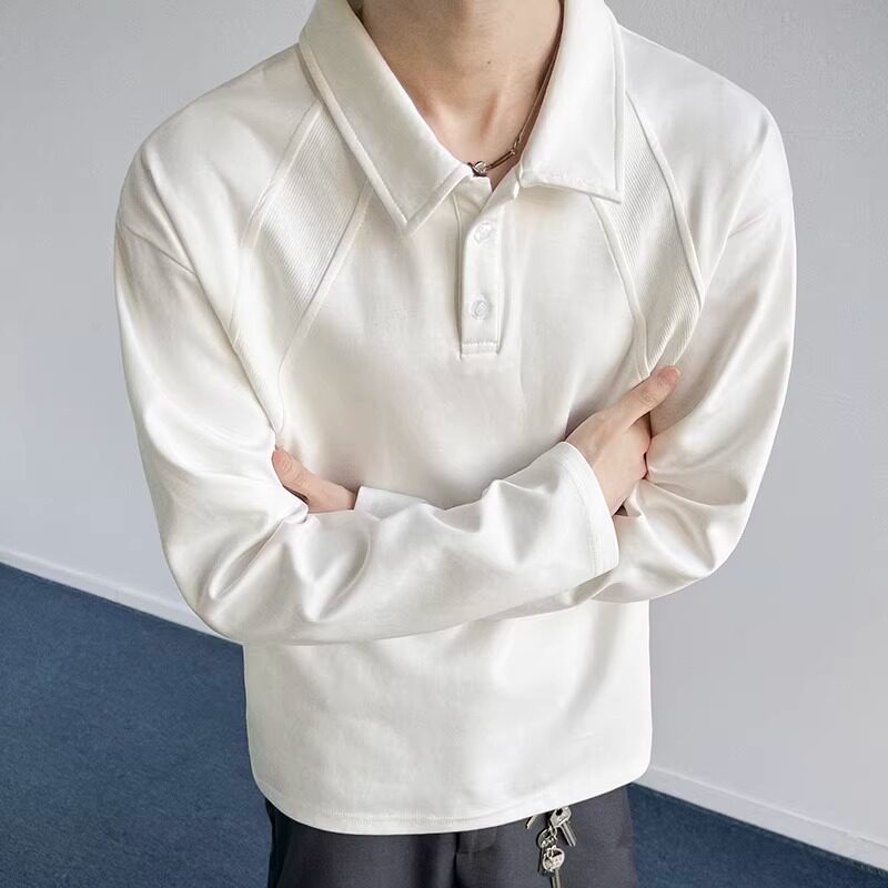 5w+280g曼巴棉2026春重磅POLO衫翻领长袖T恤 室内模特T2599 特P18图片