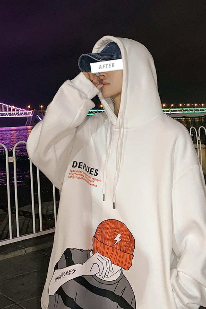 春装现货动漫人物印花连帽卫衣港风W6015P48控68主推差价大,男装卫衣,电商A030