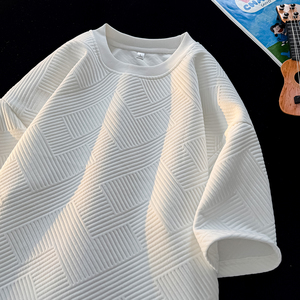 5千件提花270g2026春款纯色提花圆领短袖t恤半袖体恤 T2539 P10，男装T恤，电商A030