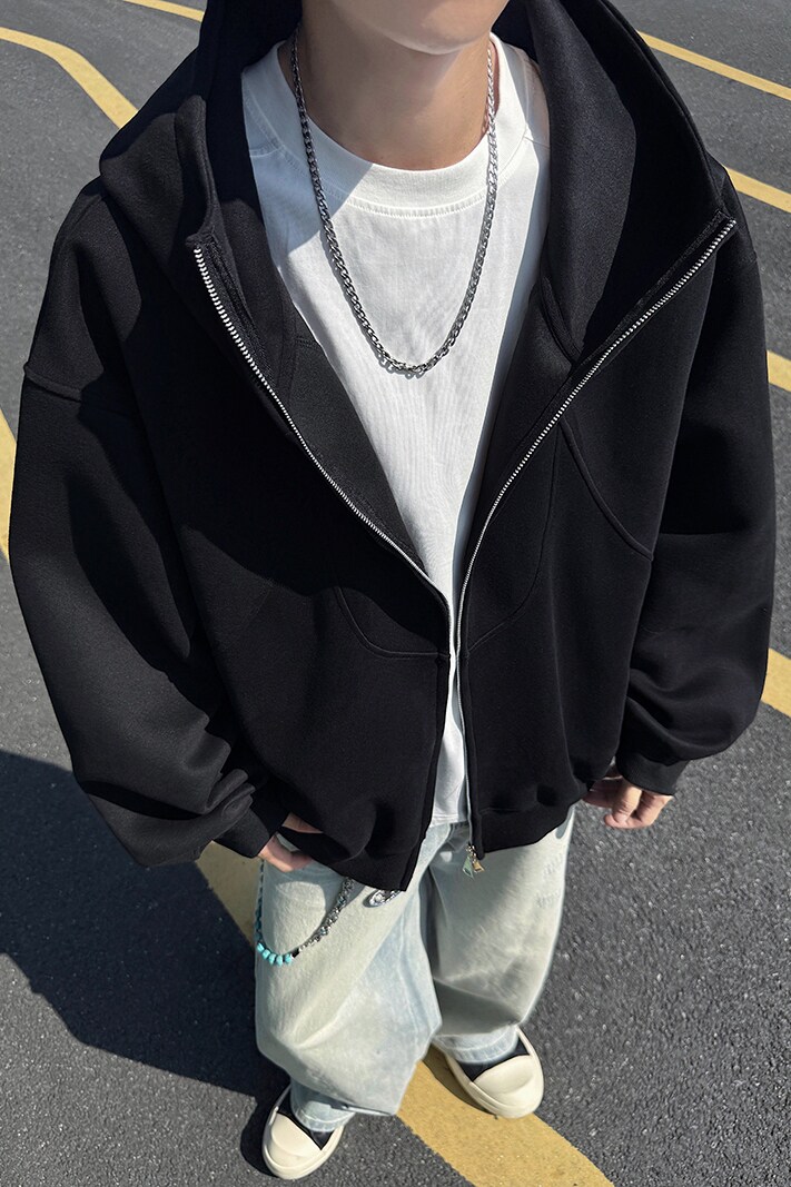 内搭潮牌高级感卫衣连帽外套套头衫拉链秋新款City2025WY605P45,女装短外套,电商A030