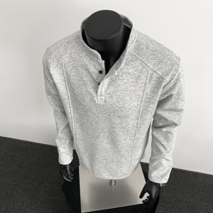 1w件+280g 重磅竖领亨利领长袖T恤 黑人假模 T2595 P19，男装T恤，电商A030