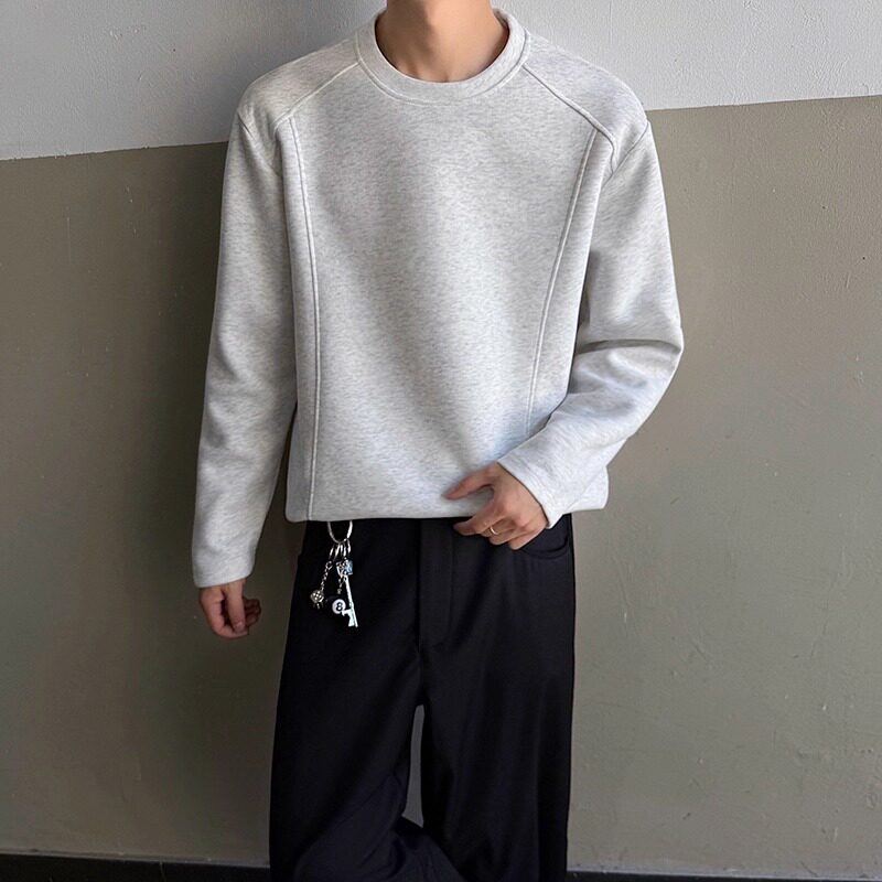 潮牌美式解构拼接长袖T恤男2025秋新款百搭打底套头上衣T2596P18,男装T恤,电商A030