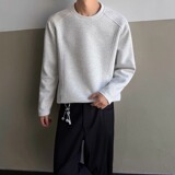 潮牌美式解构拼接长袖T恤男2025秋新款百搭打底套头上衣T2596P18，男装T恤，电商A030