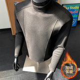 30w件+280g德绒加绒款设计感宽松长袖打底假模特T2600-JRP18.5，男装T恤，电商A030