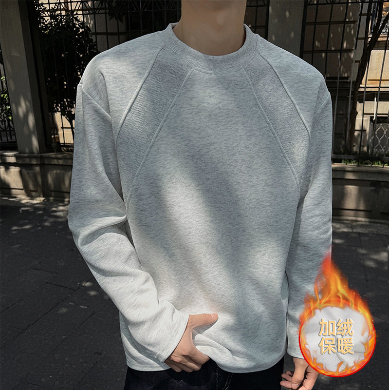 1w件+420g曼巴棉加绒2026春款拼接长袖T恤高街T2598-JR特P19，男装T恤，电商A030