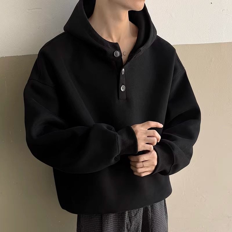 3k件+350g华棉2026春高街连帽扣子套头卫衣高街WY609特P35，男装卫衣，电商A030