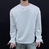 2W件+280g2026春款曼巴棉解构拼接长袖T恤高街模特T2598P18，男装T恤，电商A030