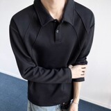 5w+280g曼巴棉2026春重磅POLO衫翻领长袖T恤室内模特T2599特P18，男装T恤，电商A030