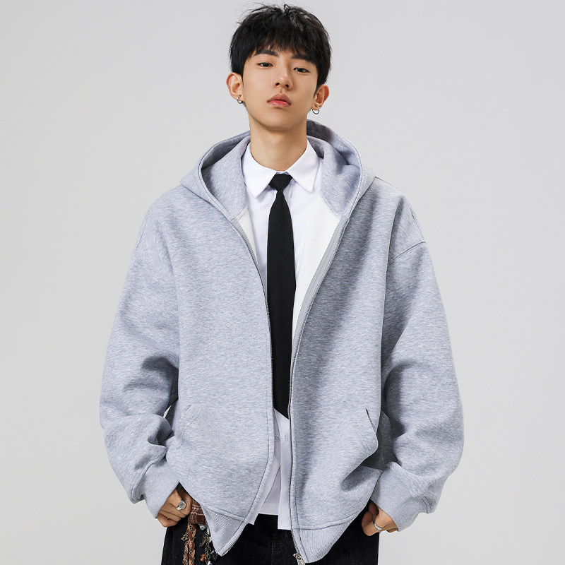 2W件+420g华棉加厚2026春款纯色拉链连帽卫衣无影墙WY802特P38,男装卫衣,电商A030