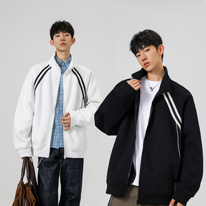 1w件+330g华棉 2026春拼接连帽两侧条纹卫衣 无影墙 WY613 P38，男装卫衣，电商A030