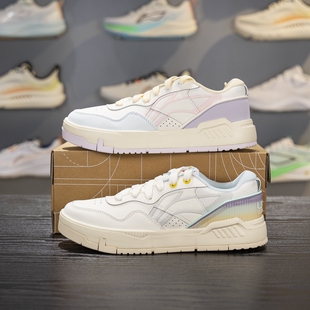 李宁COMMON 80S女子休闲鞋2025秋季新品舒适软弹经典板鞋AGCV208