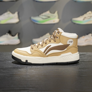 李宁COMMON 80S MID休闲鞋男子2025冬季加绒保暖中帮板鞋AGCV407