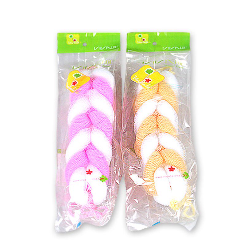 韩国进口洗澡沐浴球不散长条浴花打泡沫起泡球搓背洗浴用品拉背条