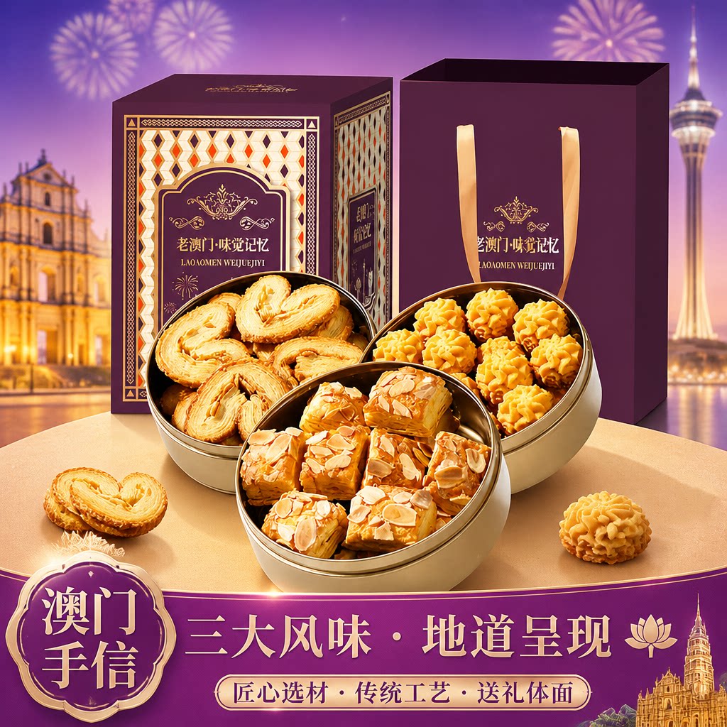 澳门小金盒伴手礼盒曲奇饼干