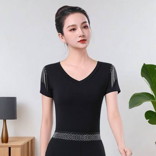 短袖2025春夏新款形体训练服装女仪态礼仪级感专业导师形体课走秀