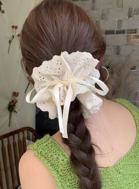 头发发圈四层蕾丝花边皮筋头绳头饰头花抽绳发绳款大肠调节可女扎