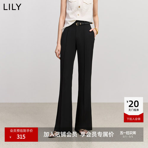 LILY超模小黑裤微喇通勤休闲裤